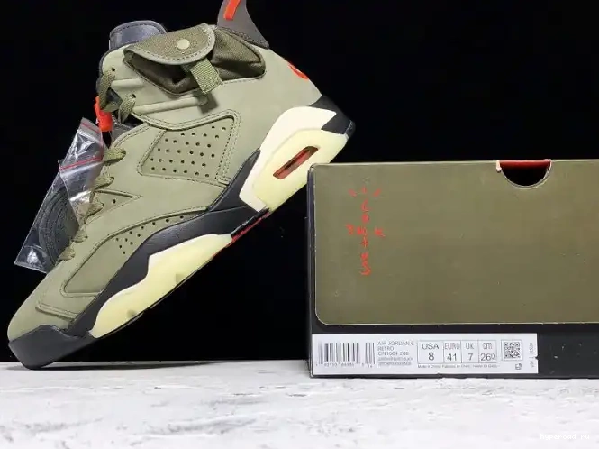 Air 6 Scott Olive x CN1084-200 Medium Travis Jordan 0506